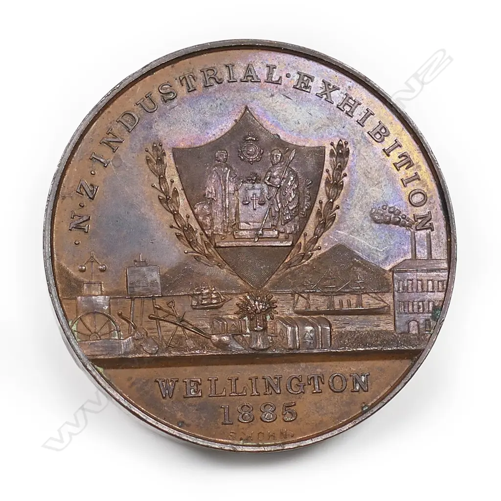 S Kohn Industrial Exhibition Wellington bronze medal 1885, Image 1++